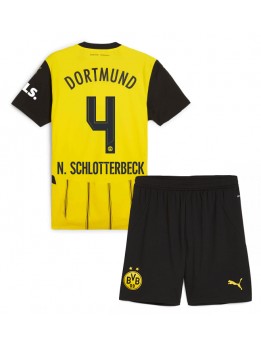 Billige Borussia Dortmund Nico Schlotterbeck #4 Hjemmedraktsett Barn 2024-25 Kortermet (+ Korte bukser)